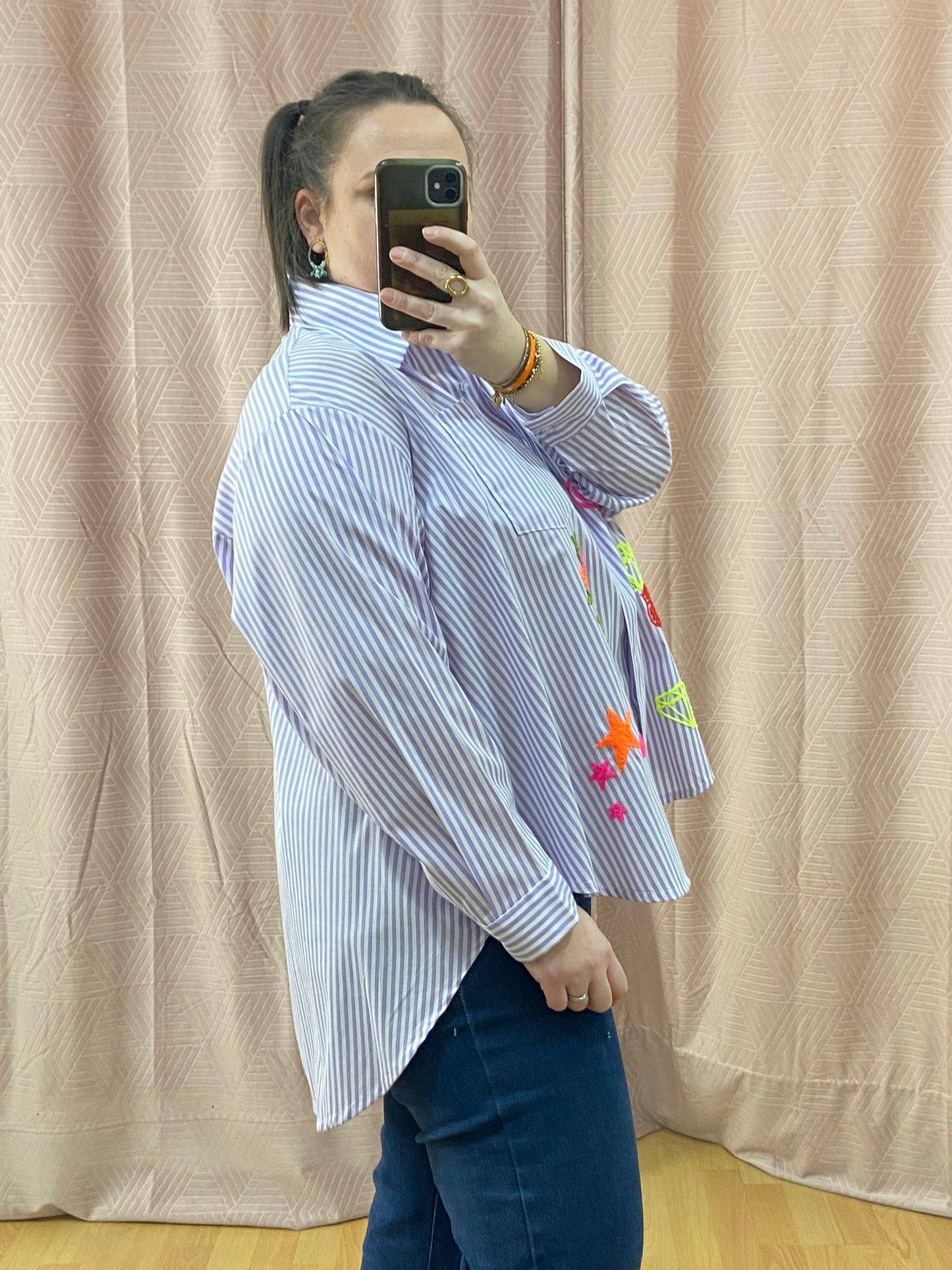 Chemise lilas BRODERIE