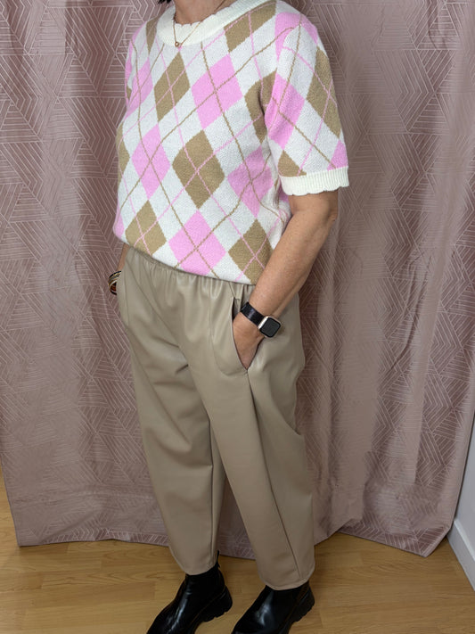 Pantalon beige SIMILI