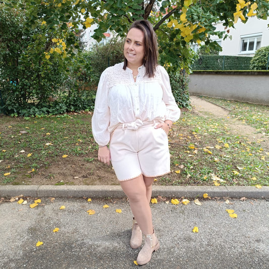 Short beige LAINAGE SURPIQURES