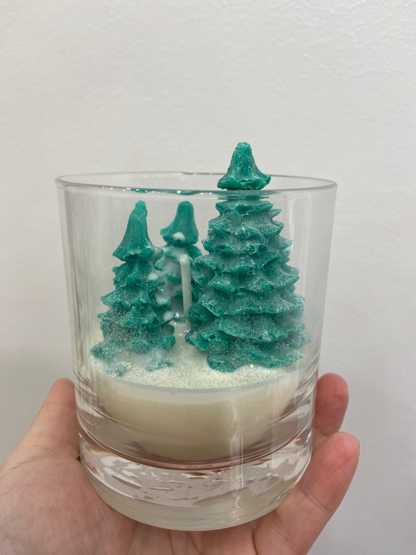 Bougie grand verre forêt de sapin 🌲