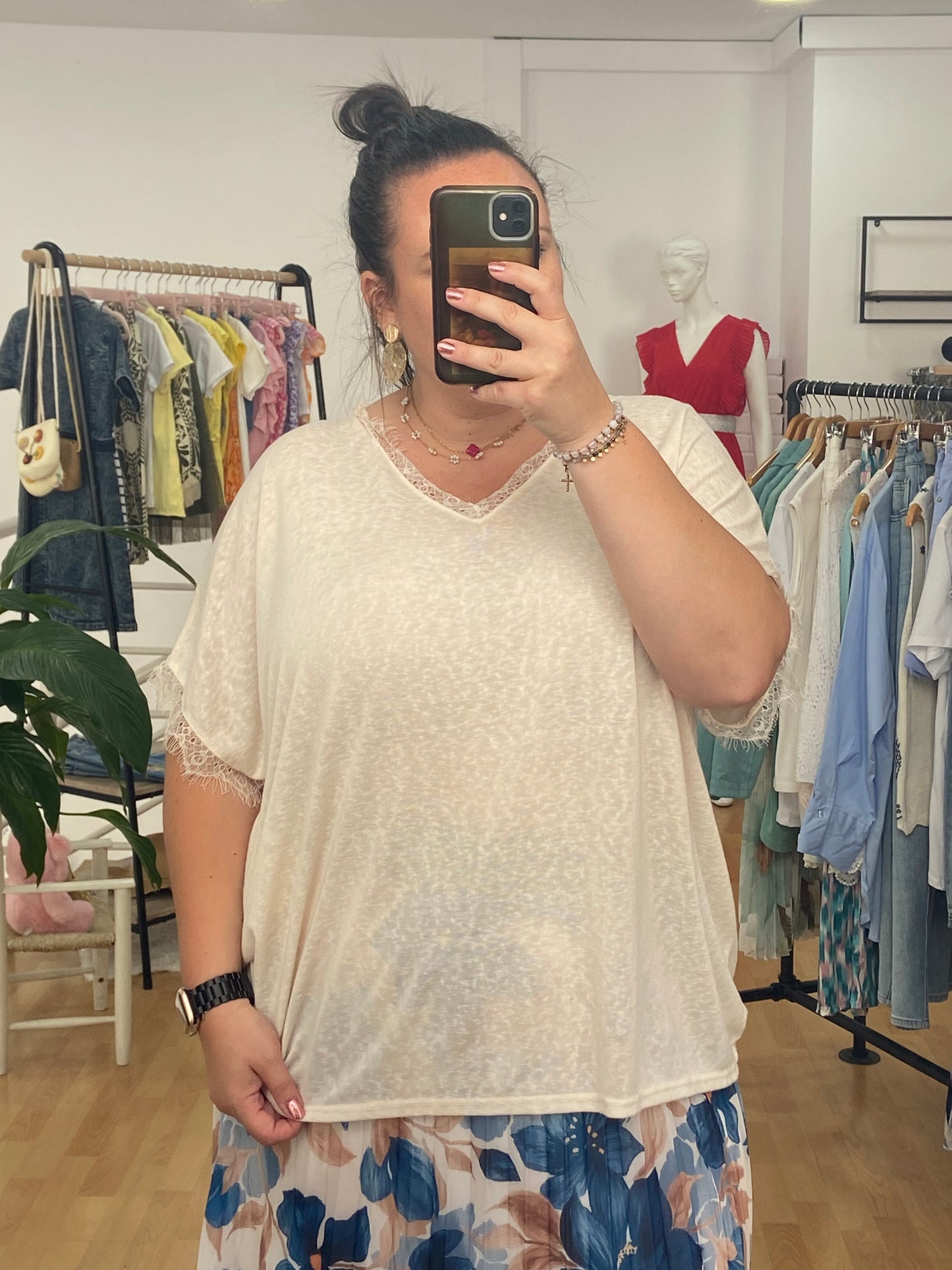 Teeshirt beige LACE