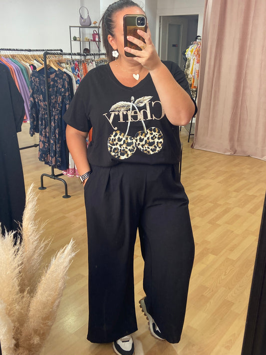 Teeshirt noir CHERRY