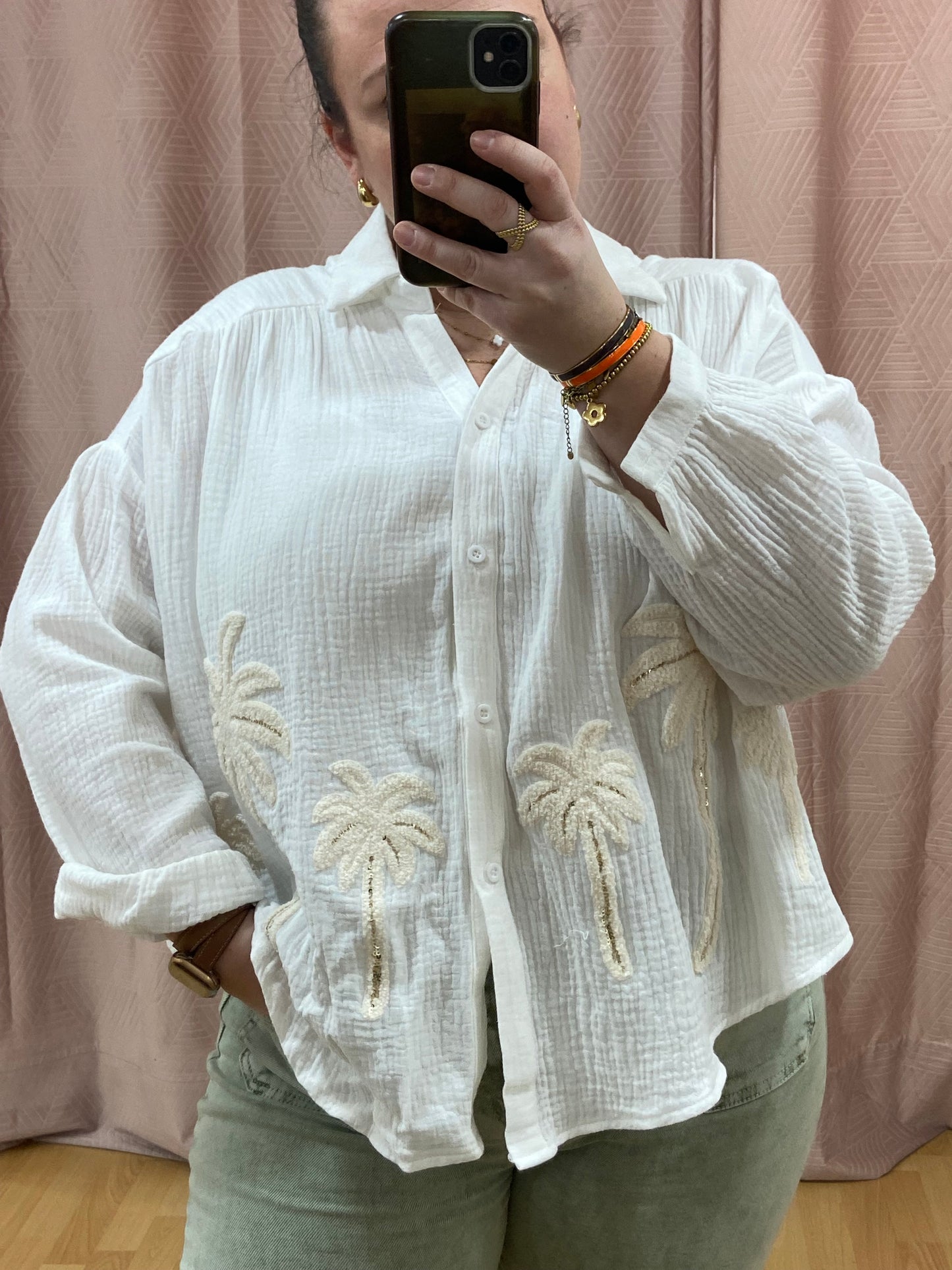 Chemise blanche Palmier