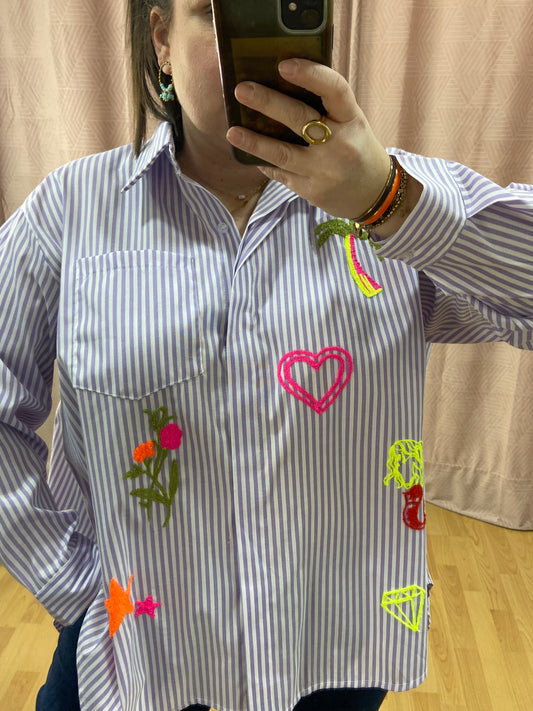 Chemise lilas BRODERIE