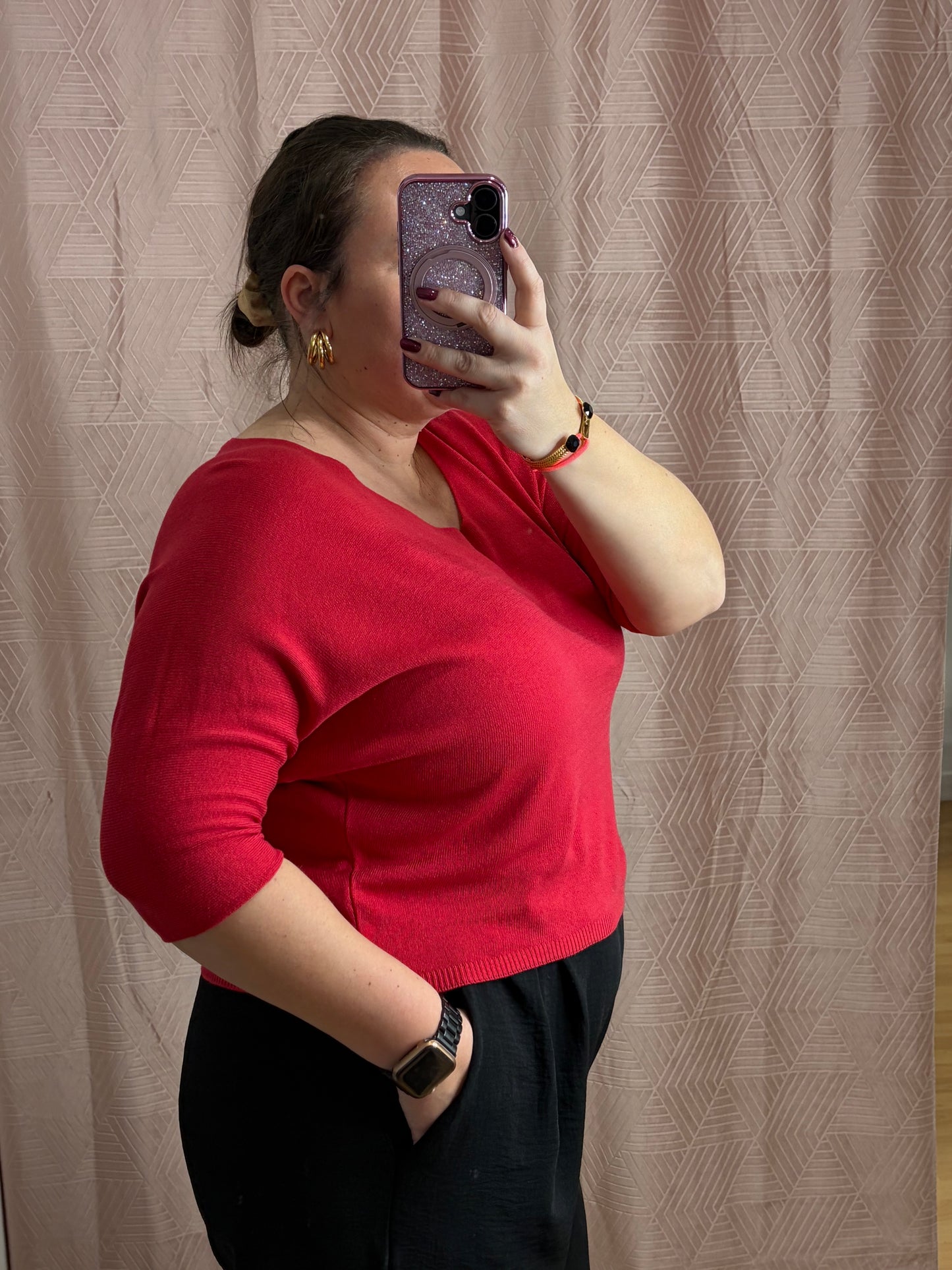 Pull rouge carmin SAM