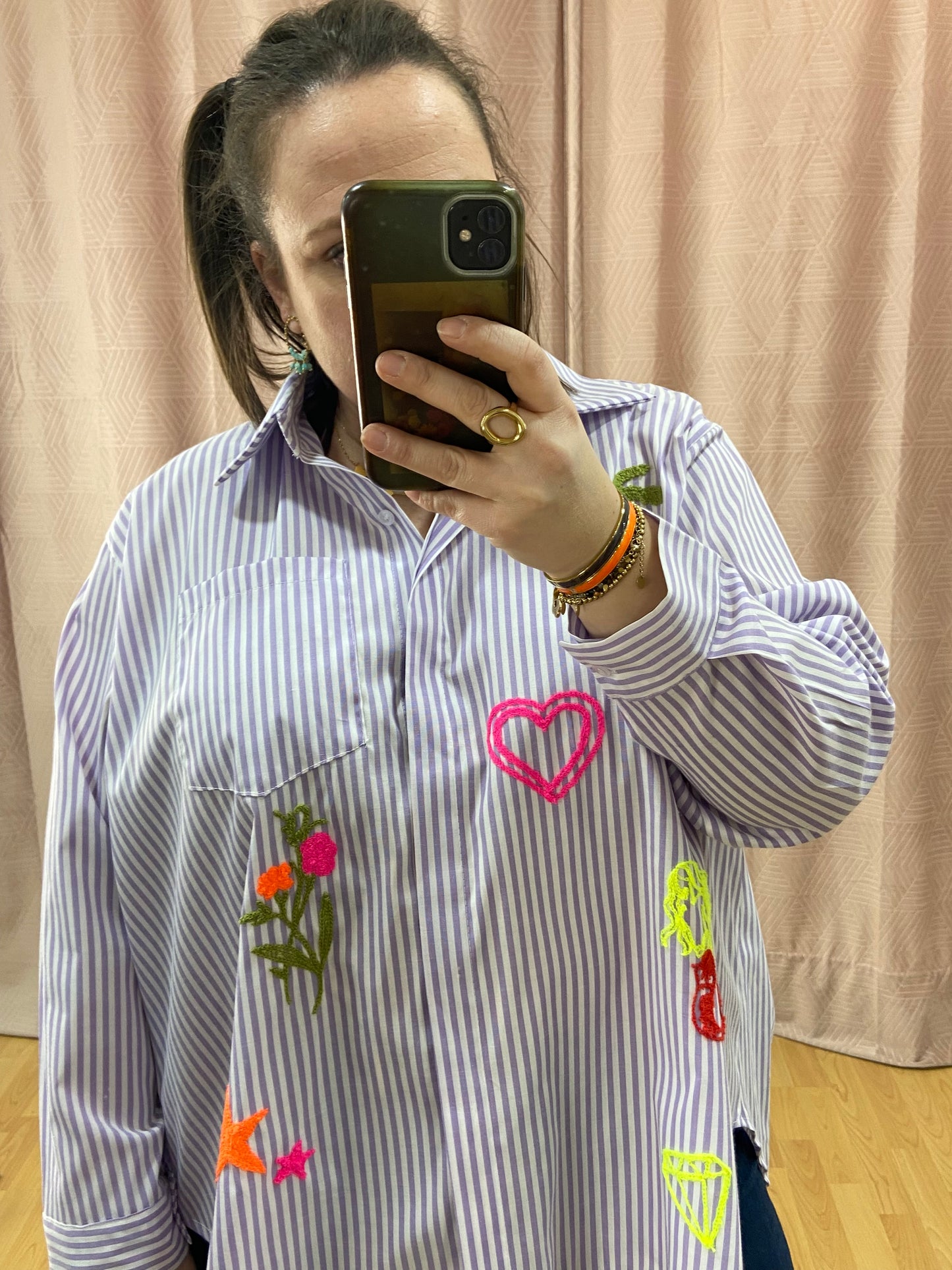 Chemise lilas BRODERIE
