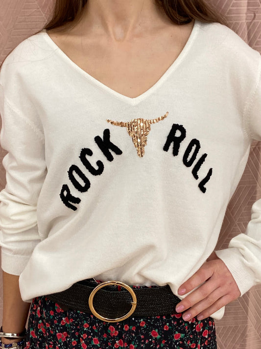 Pull blanc BUFFLE