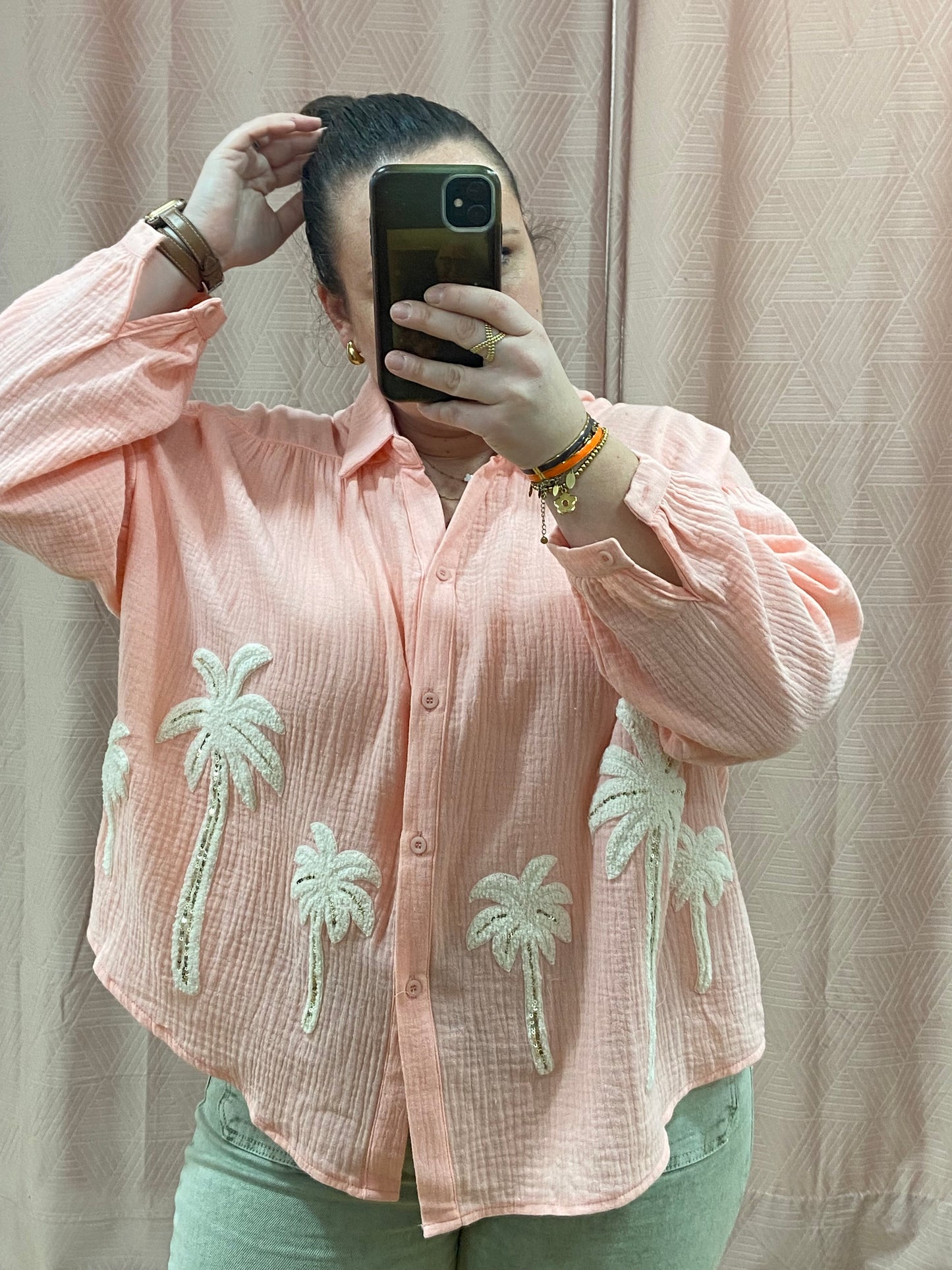 Chemise saumon PALMIER