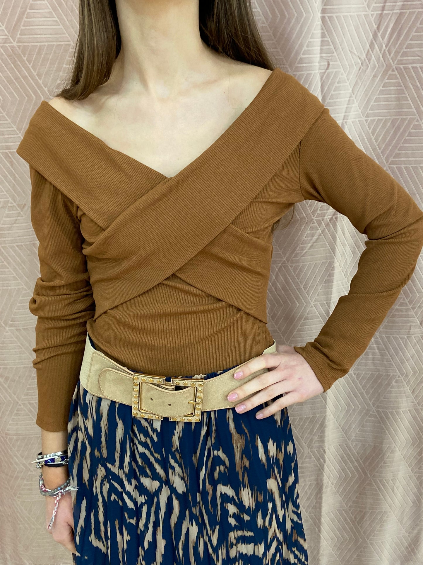 Top marron FANNY