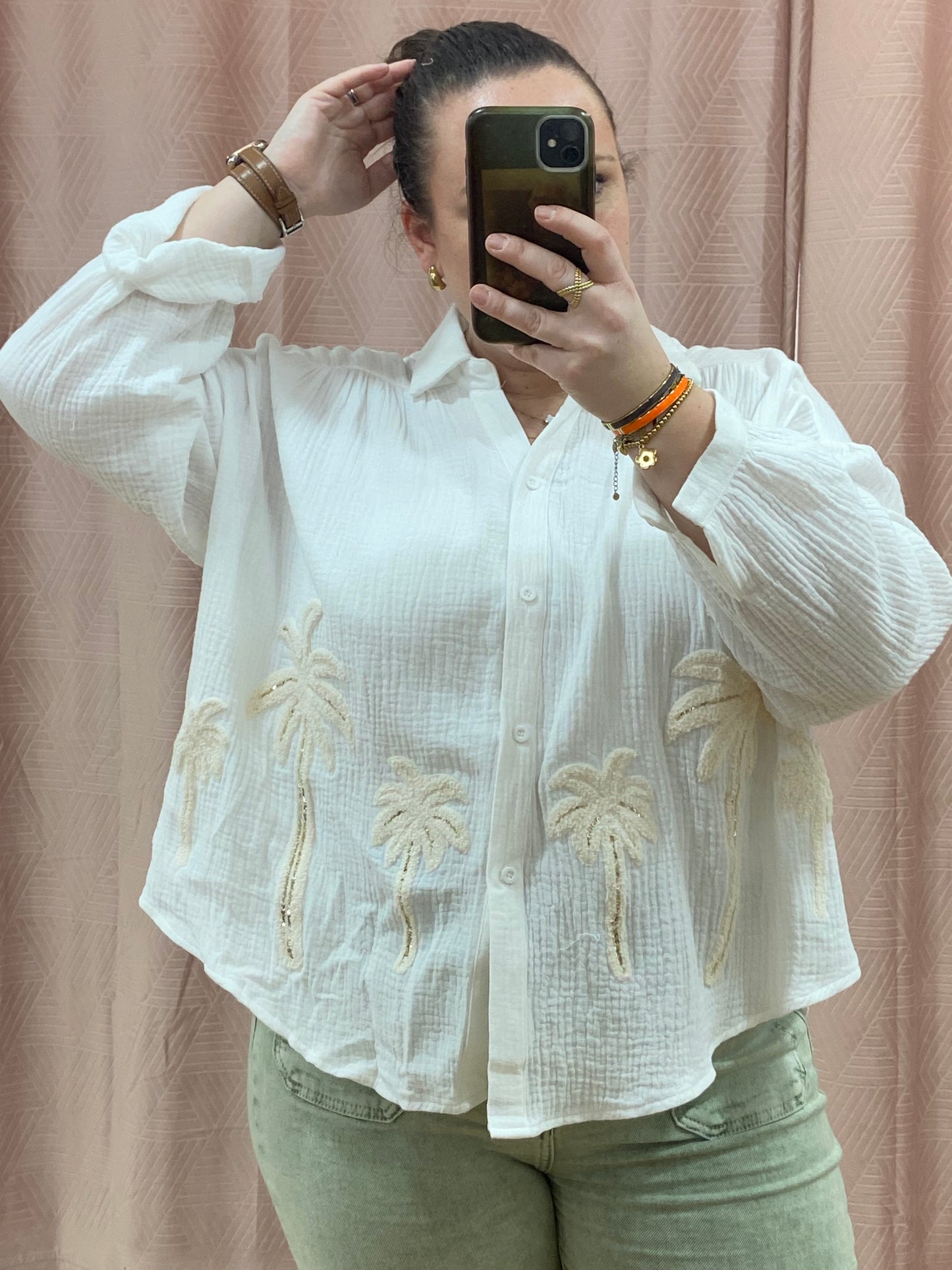 Chemise blanche Palmier