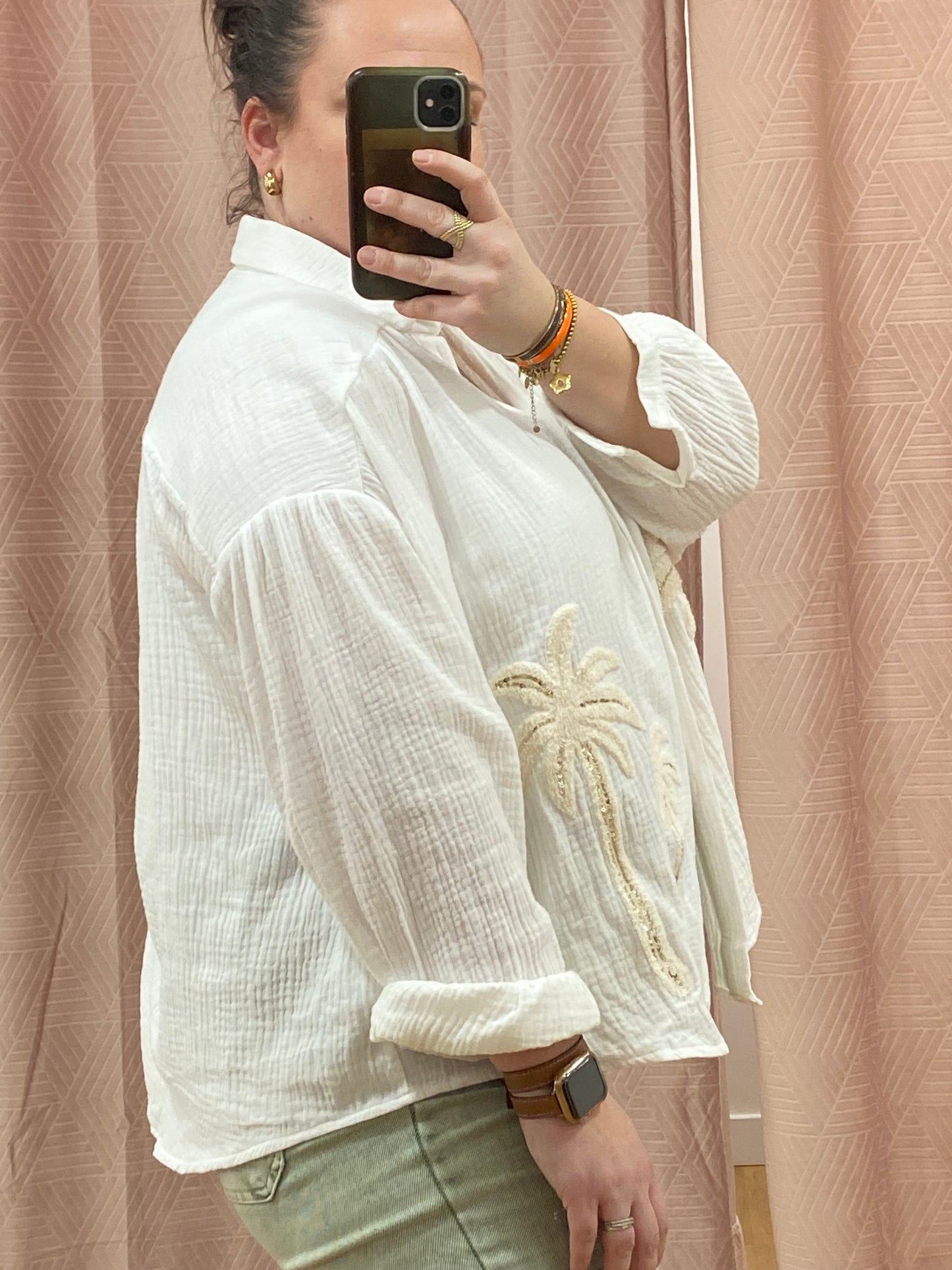 Chemise blanche Palmier