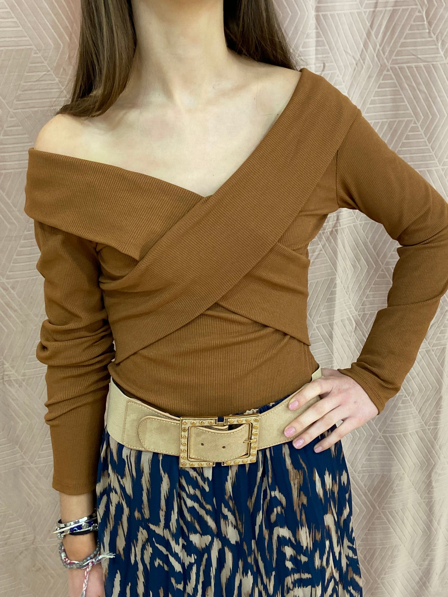 Top marron FANNY
