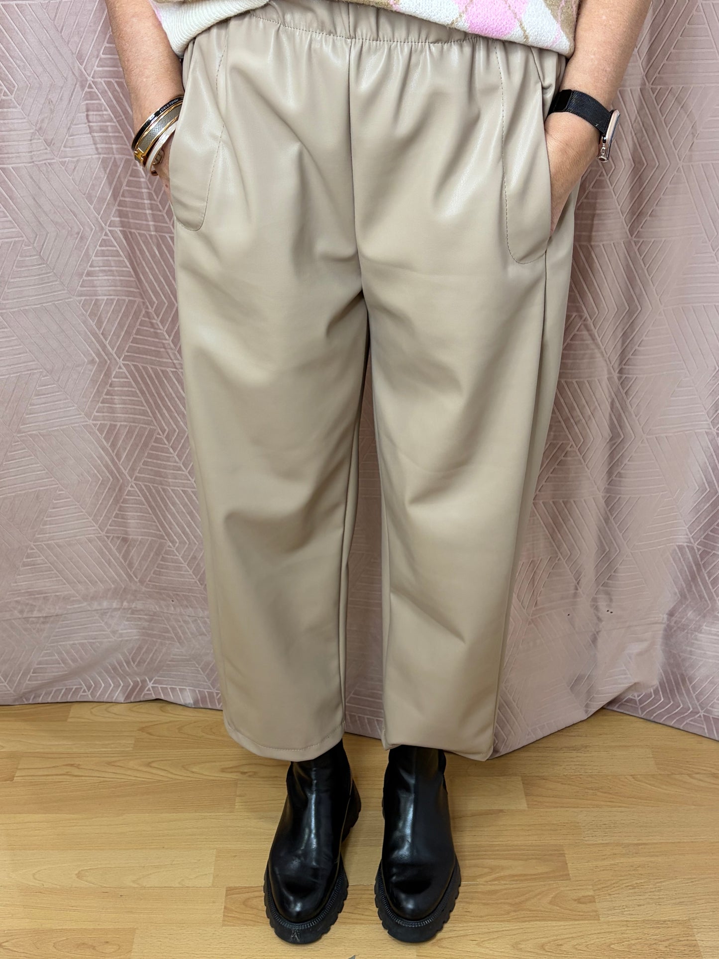Pantalon beige SIMILI