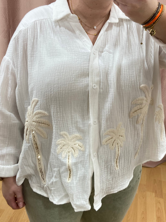 Chemise blanche Palmier