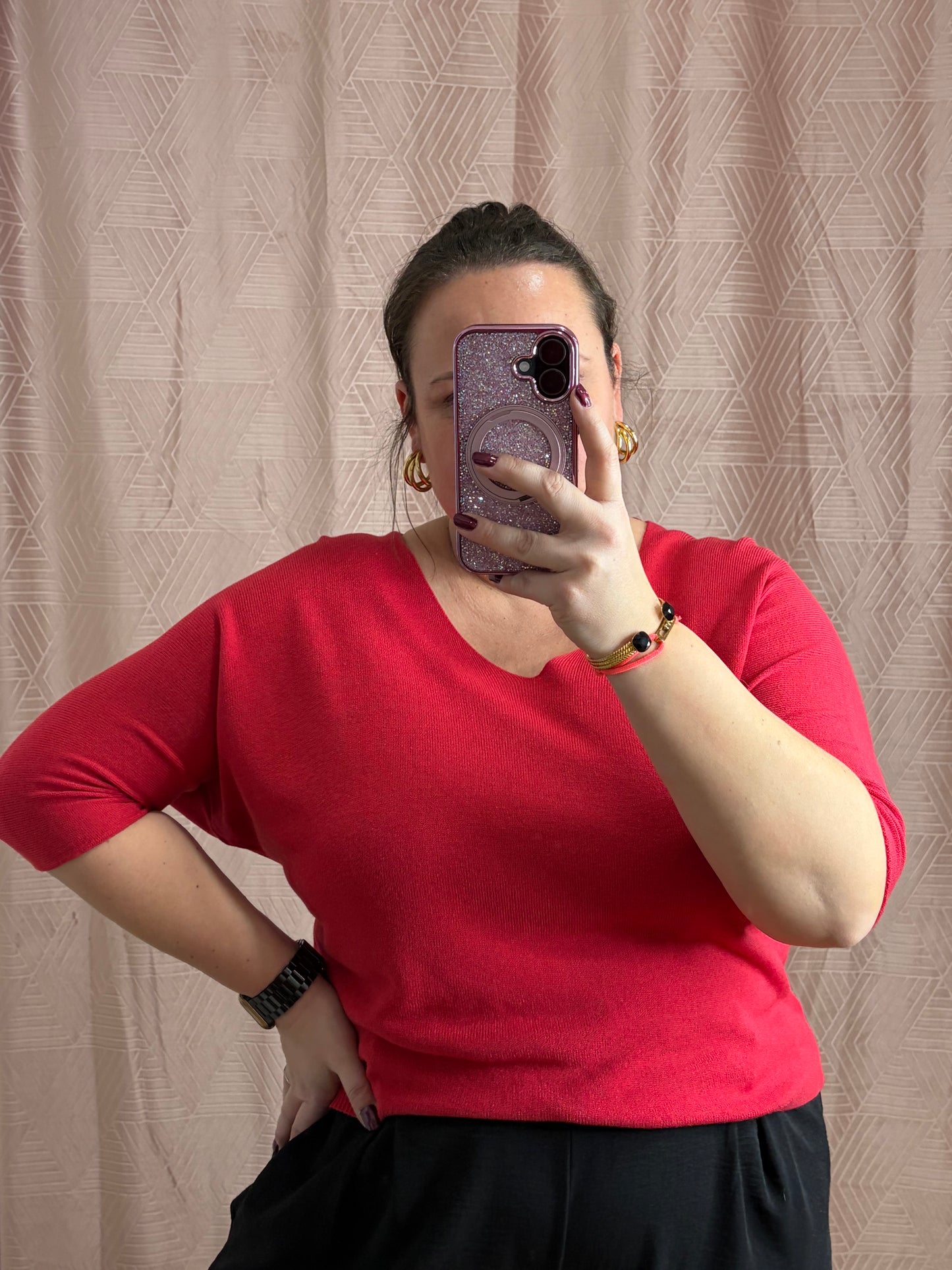 Pull rouge carmin SAM