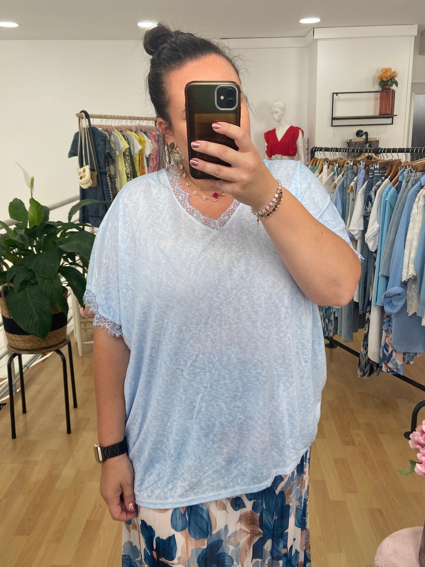 Teeshirt bleu ciel LACE