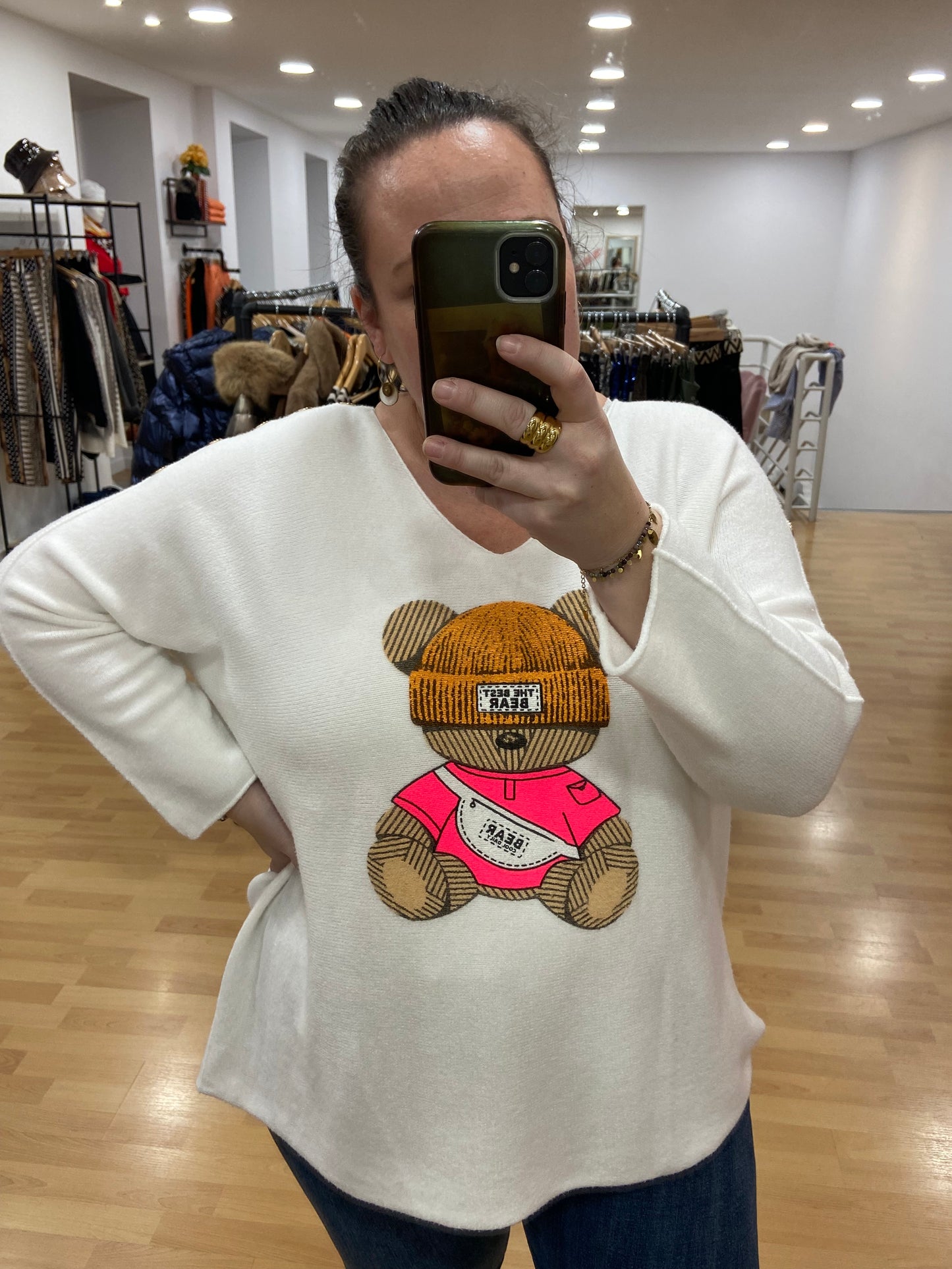 Pull blanc BEAR
