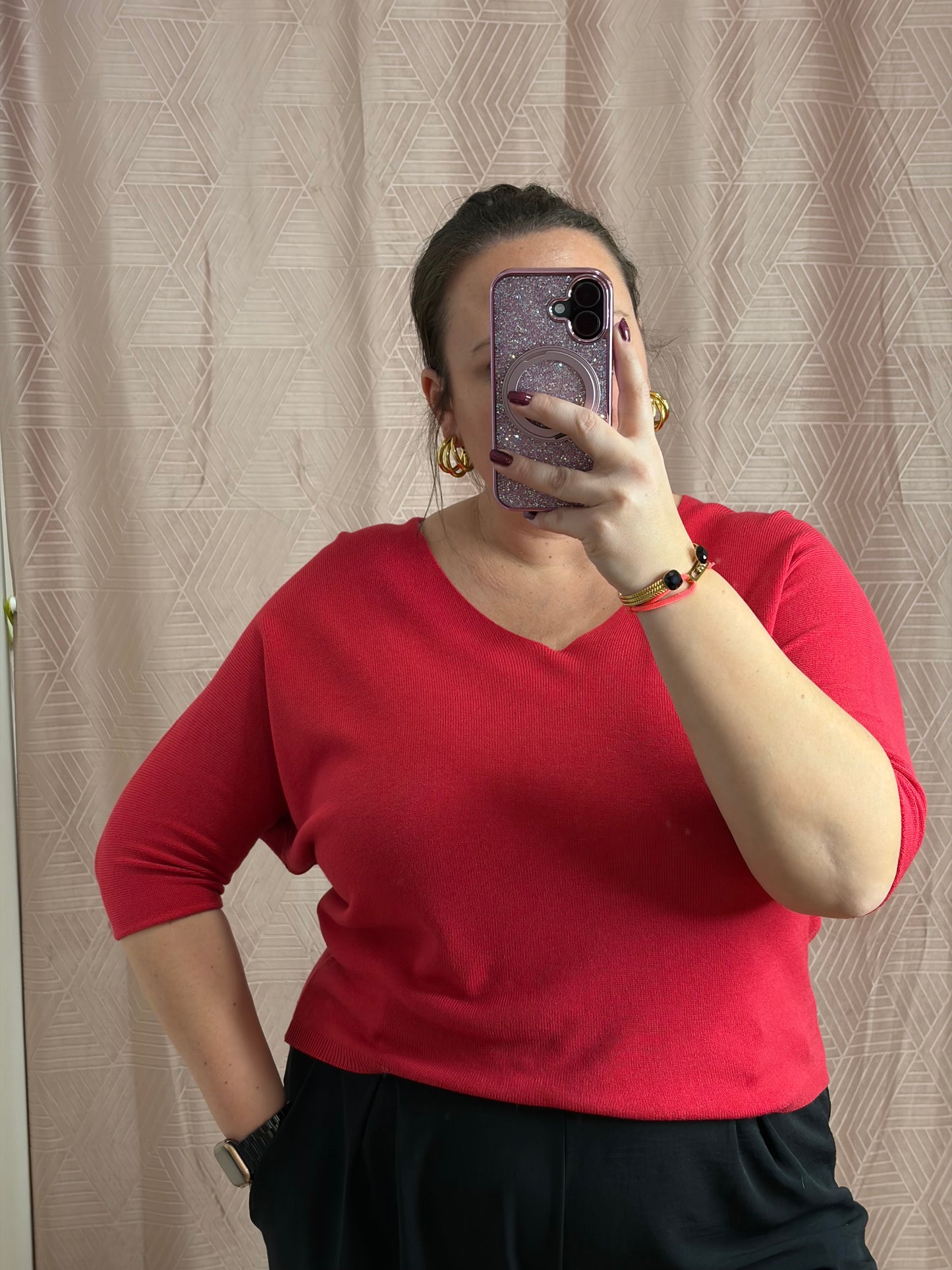 Pull rouge carmin SAM