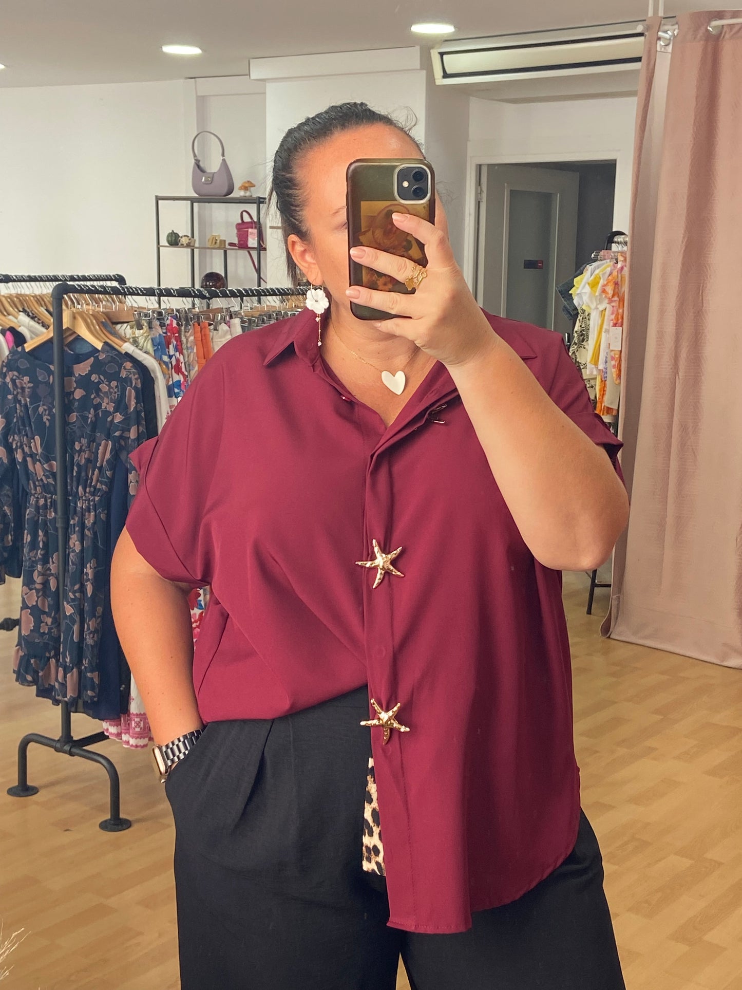 Chemise bordeaux ÉTOILE