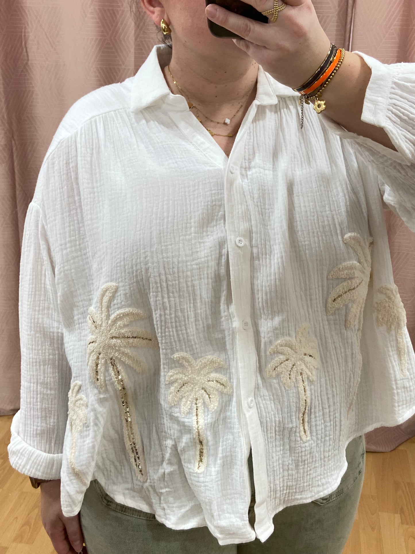 Chemise blanche Palmier