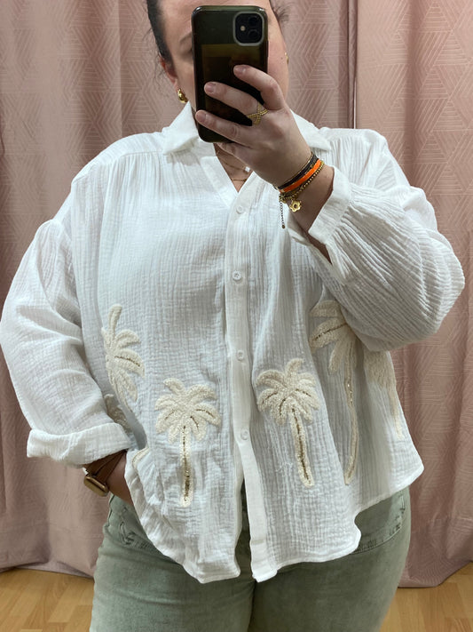 Chemise blanche Palmier