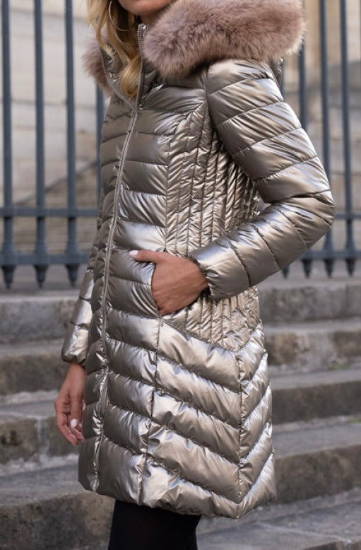 Doudoune longue BRONZE