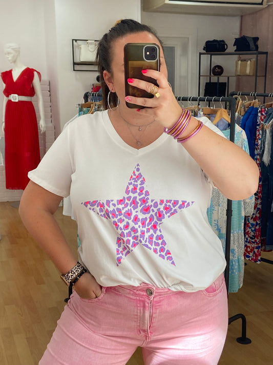 Teeshirt lilas STAR