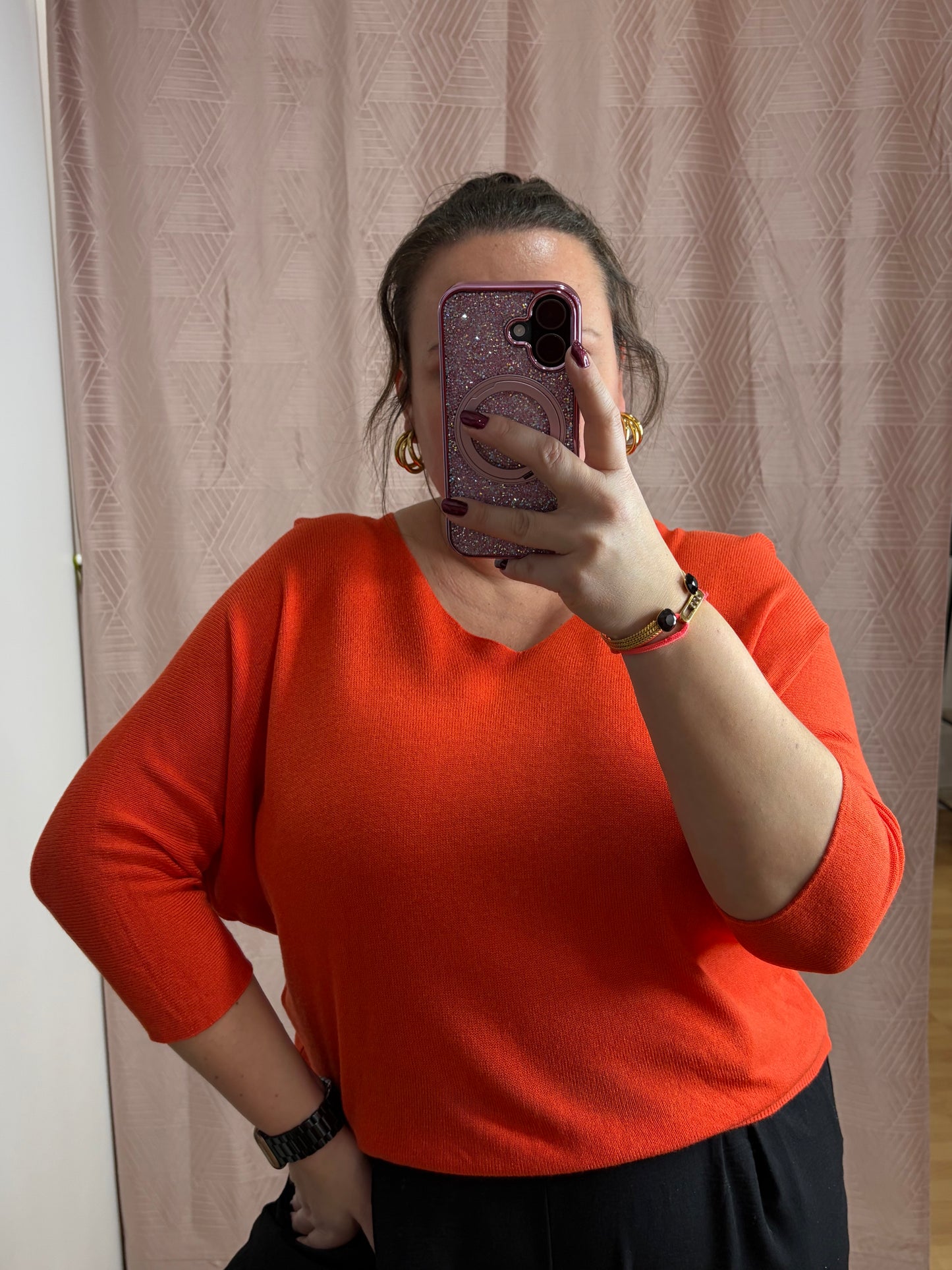 Pull rouge orange SAM