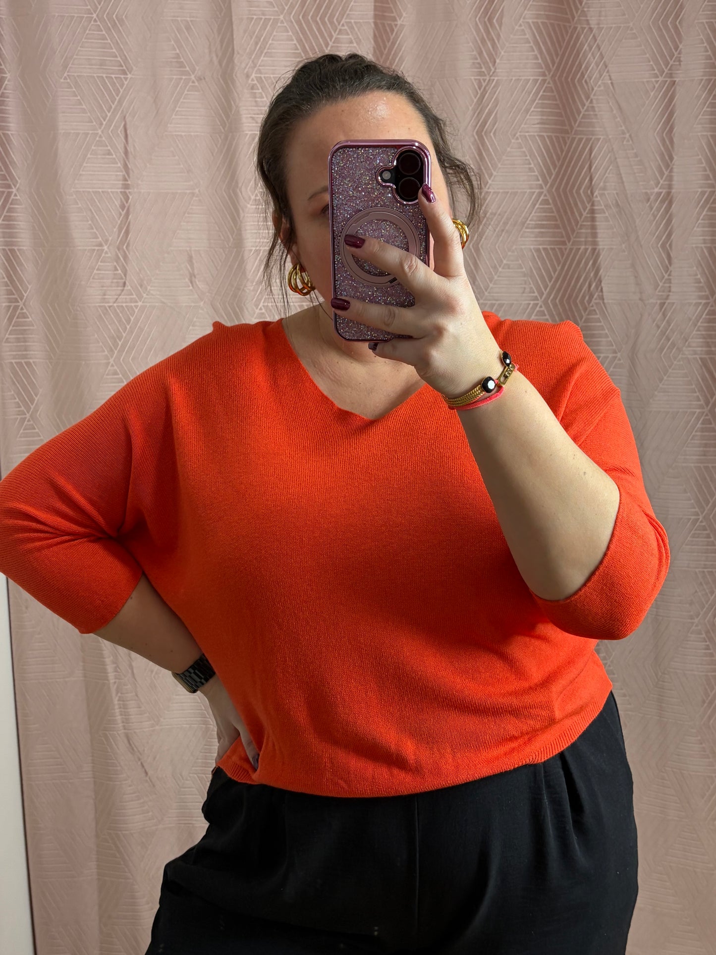 Pull rouge orange SAM
