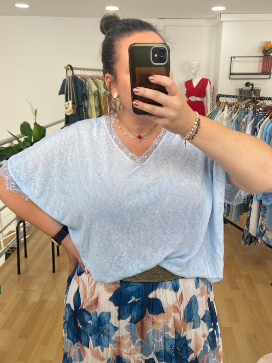 Teeshirt bleu ciel LACE