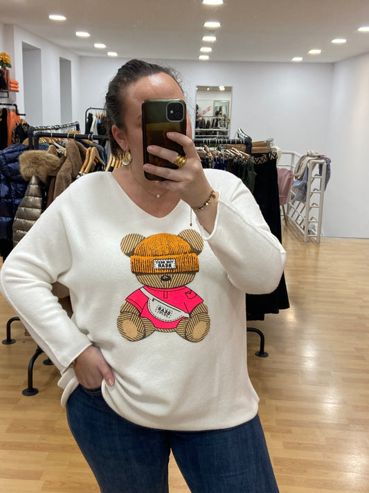 Pull blanc BEAR