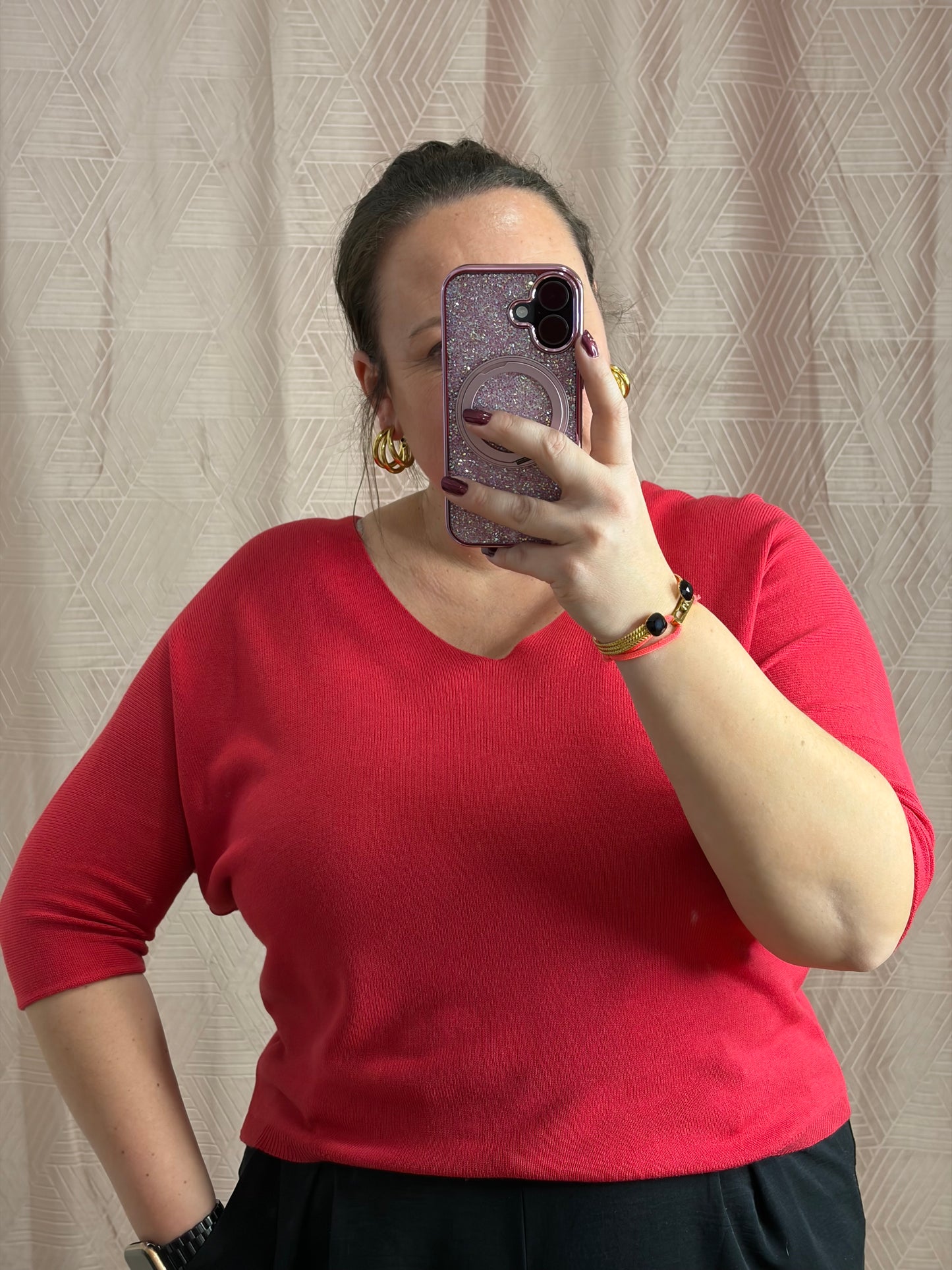 Pull rouge carmin SAM