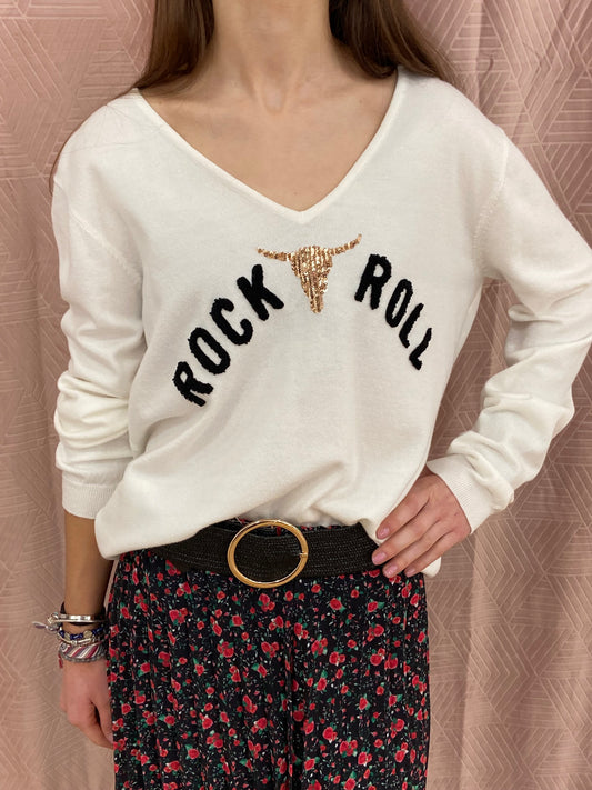 Pull blanc BUFFLE