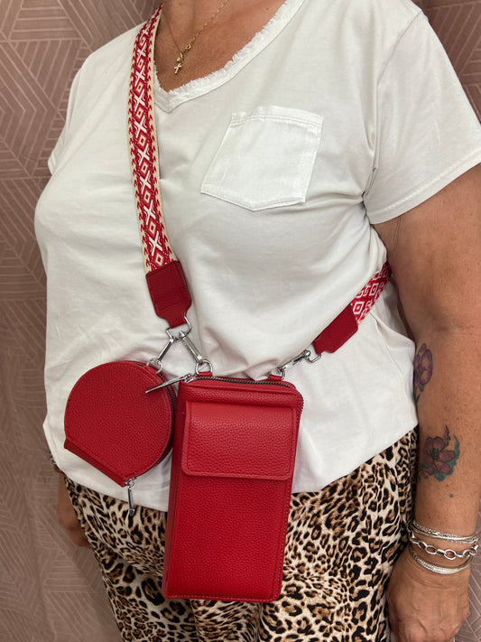 Pochette carmin TÉLÉPHONE