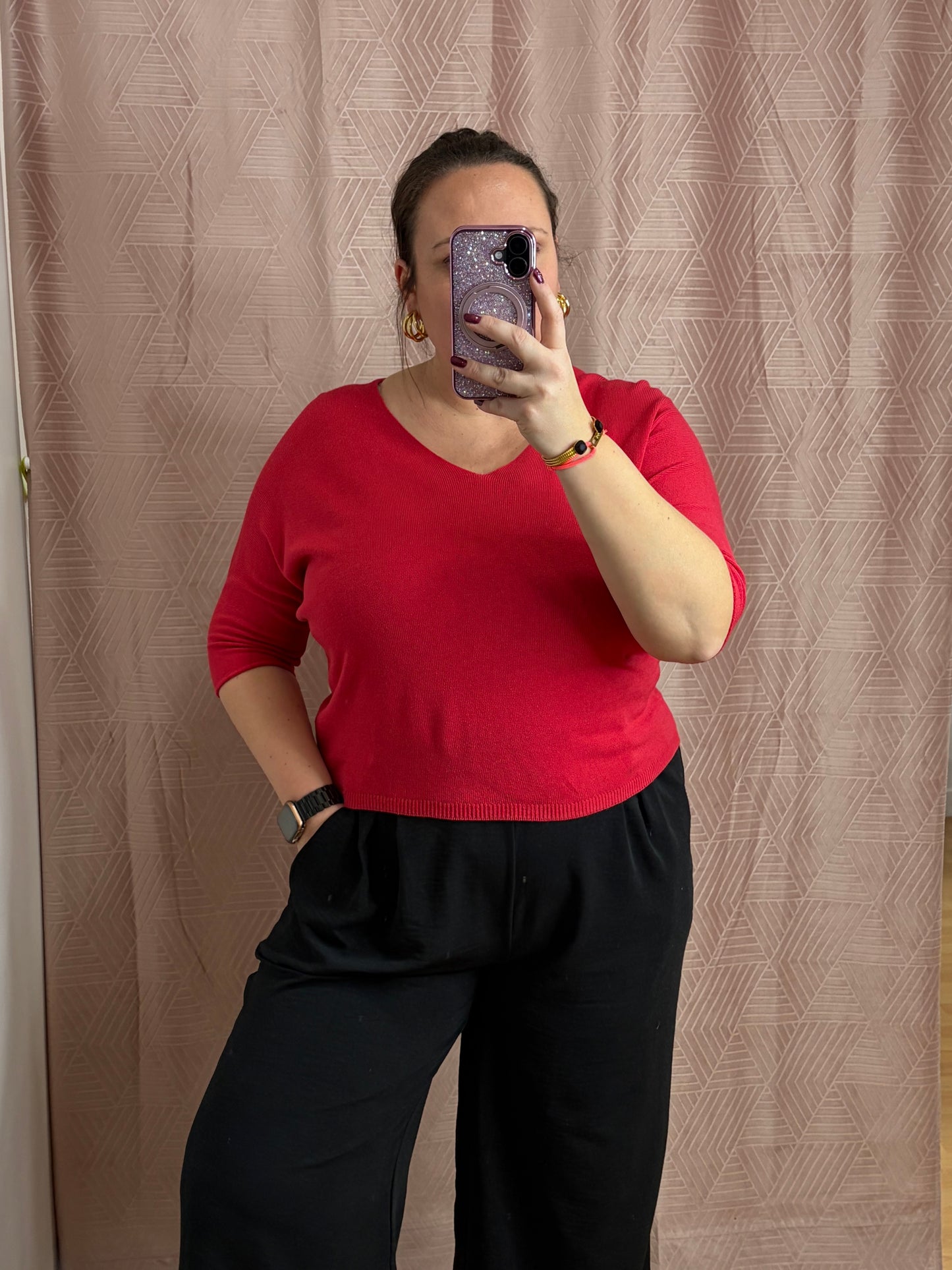 Pull rouge carmin SAM