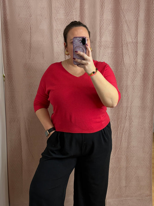 Pull rouge carmin SAM