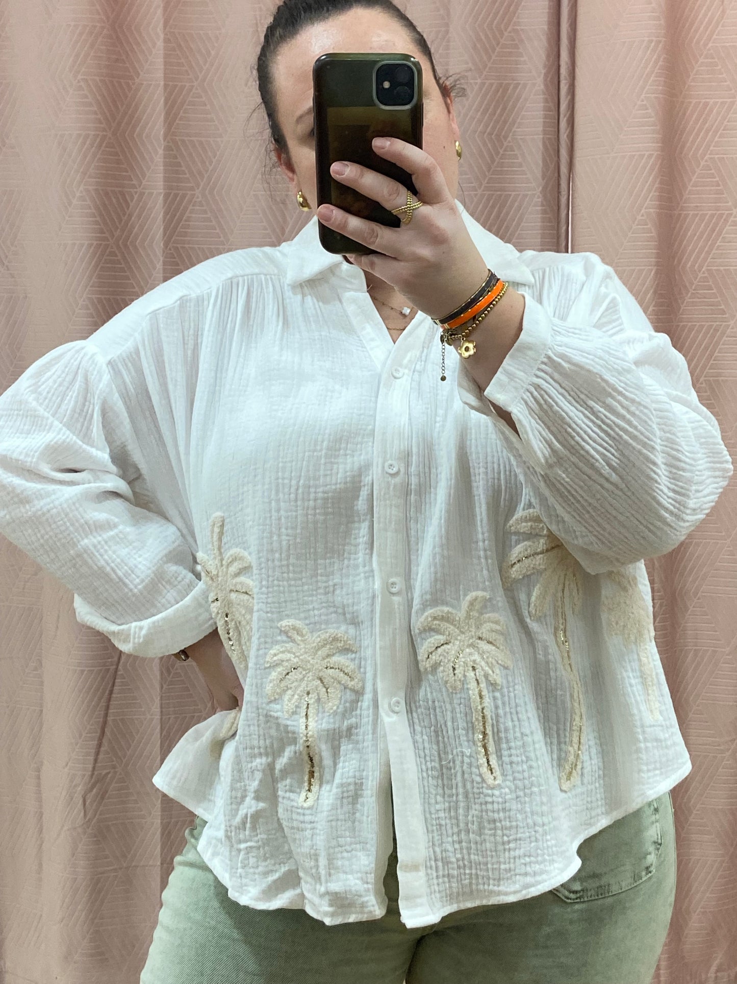Chemise blanche Palmier