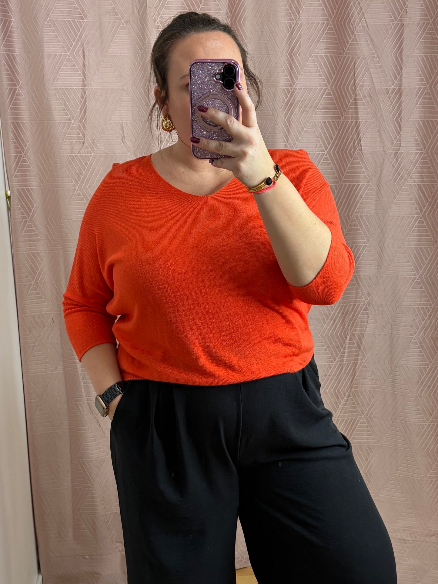 Pull rouge orange SAM