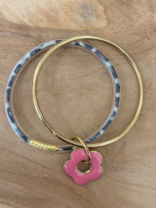 Bracelet jonc rose TAHITI