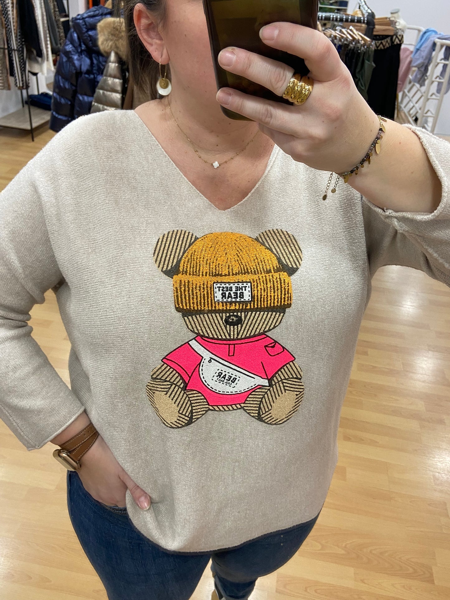 Pull beige BEAR
