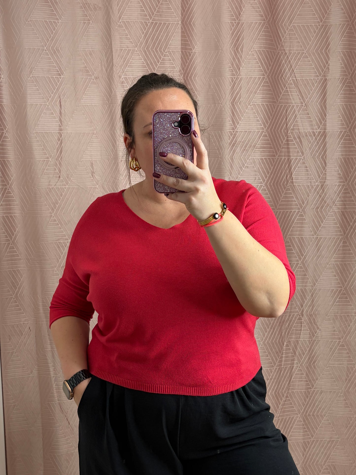 Pull rouge carmin SAM